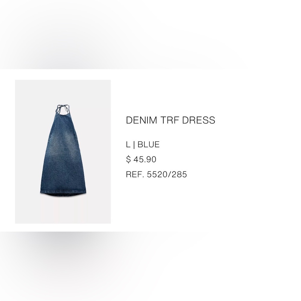 Zara Halter Denim Dress - Picture 2 of 4